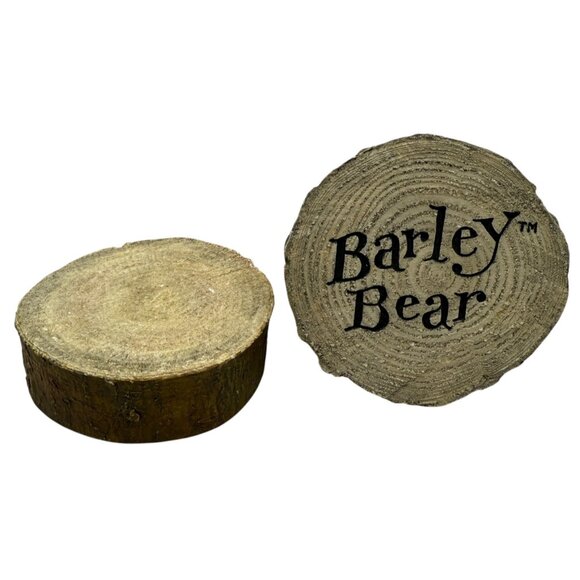 Vtg Wildlife Figurine Display Prop Barley Bear Grizzly Log Ceramic Cabin Rustic - Picture 2 of 11